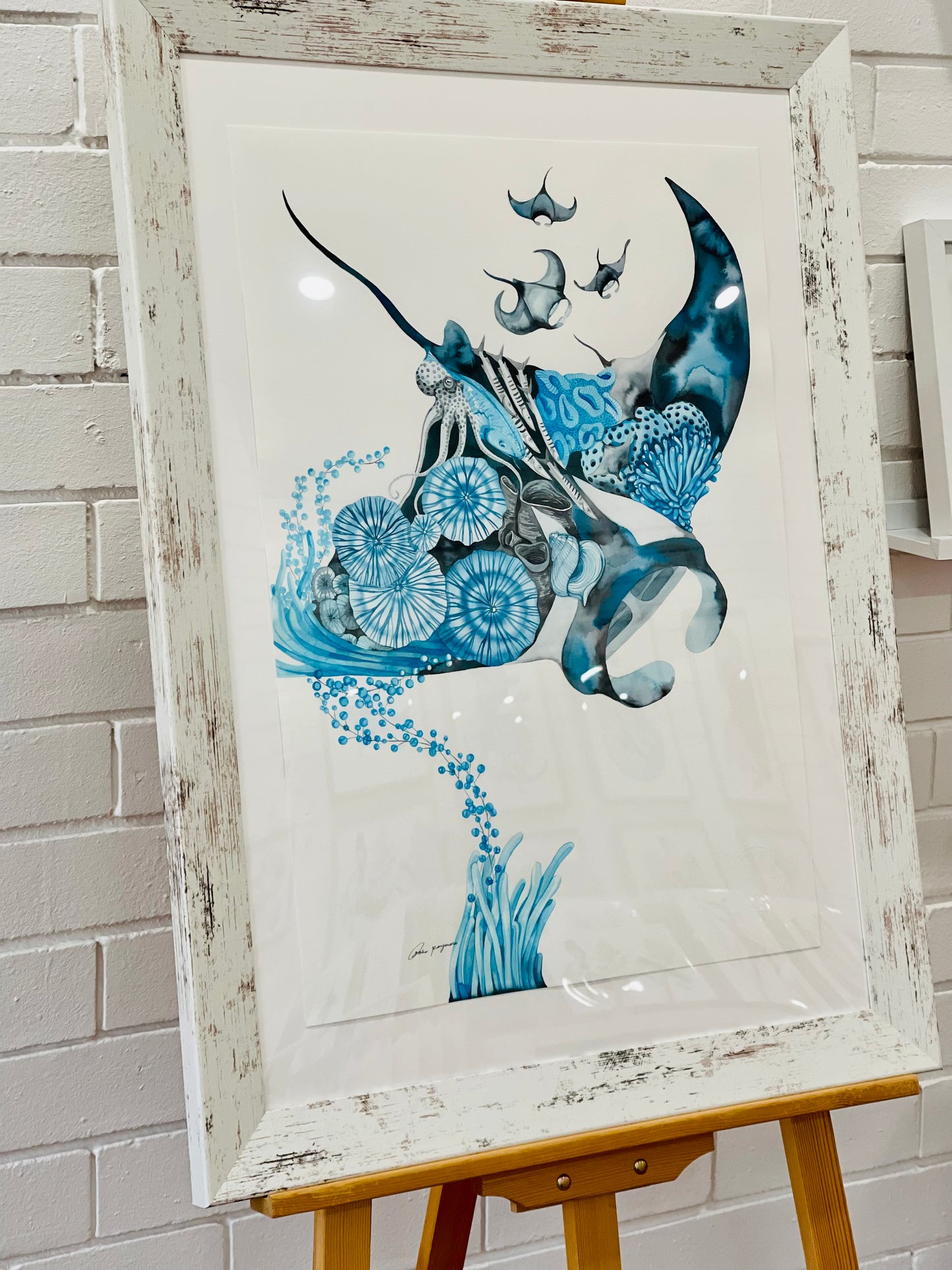 Manta ray original watercolour limited edition prints