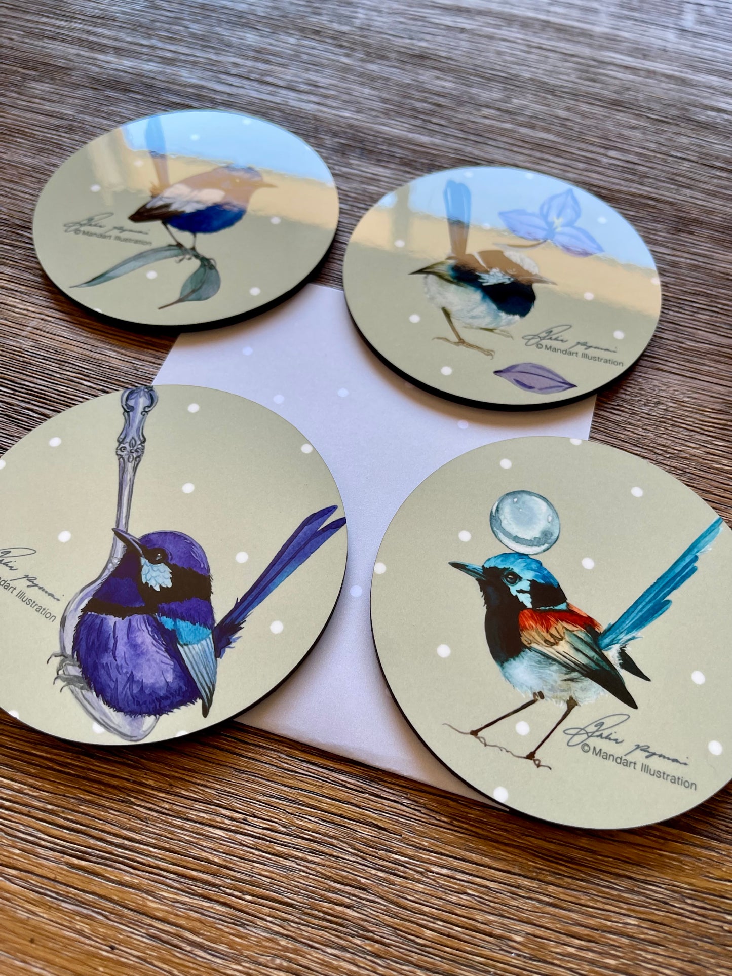 Fairy wren coasters