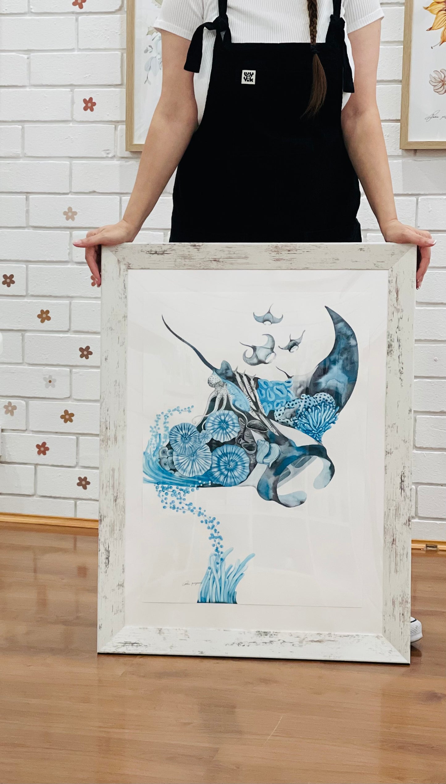 Manta ray original watercolour limited edition prints