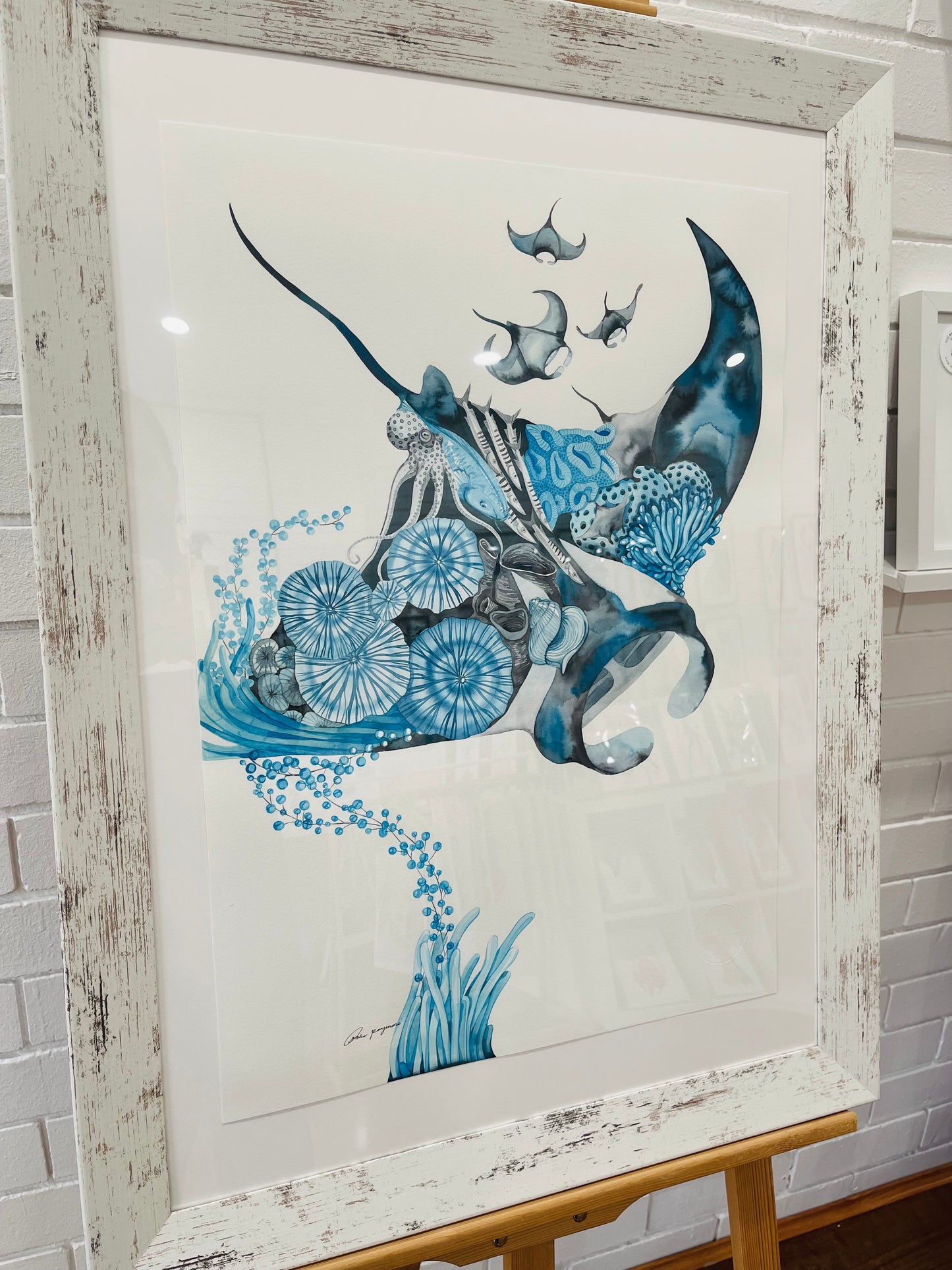 Manta ray original watercolour limited edition prints