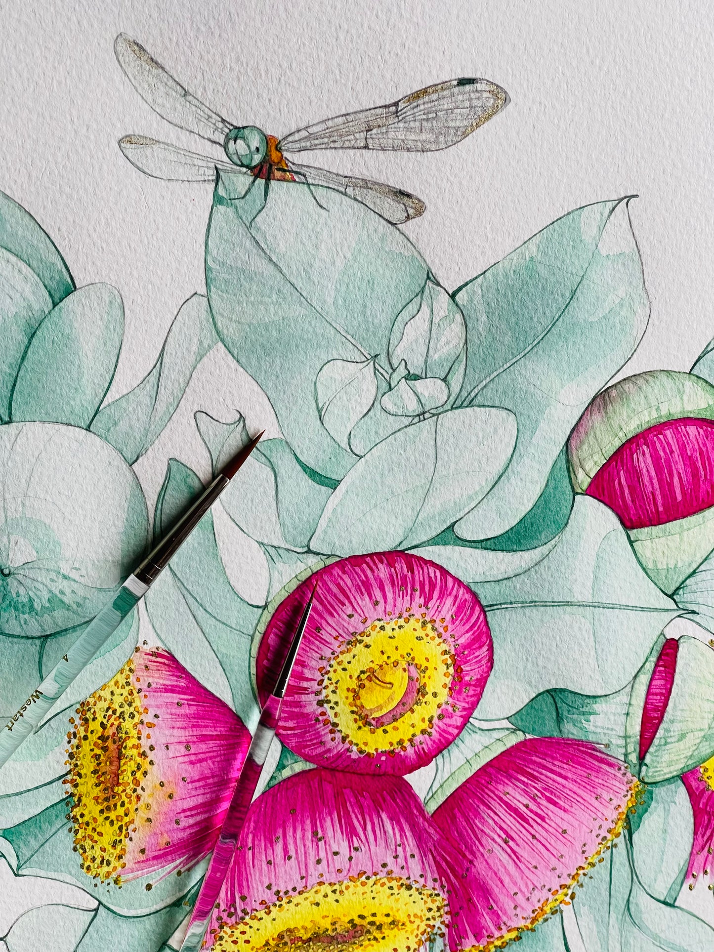 Whispers in bloom original watercolour illustration