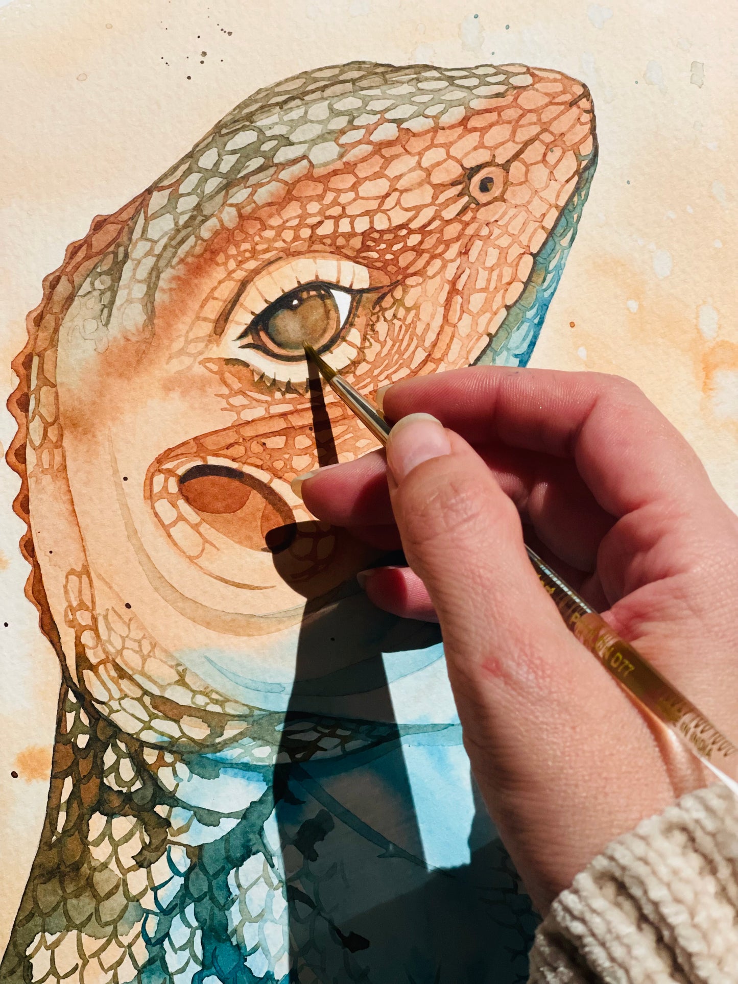 Jeffery painted dragon original watercolour illustration