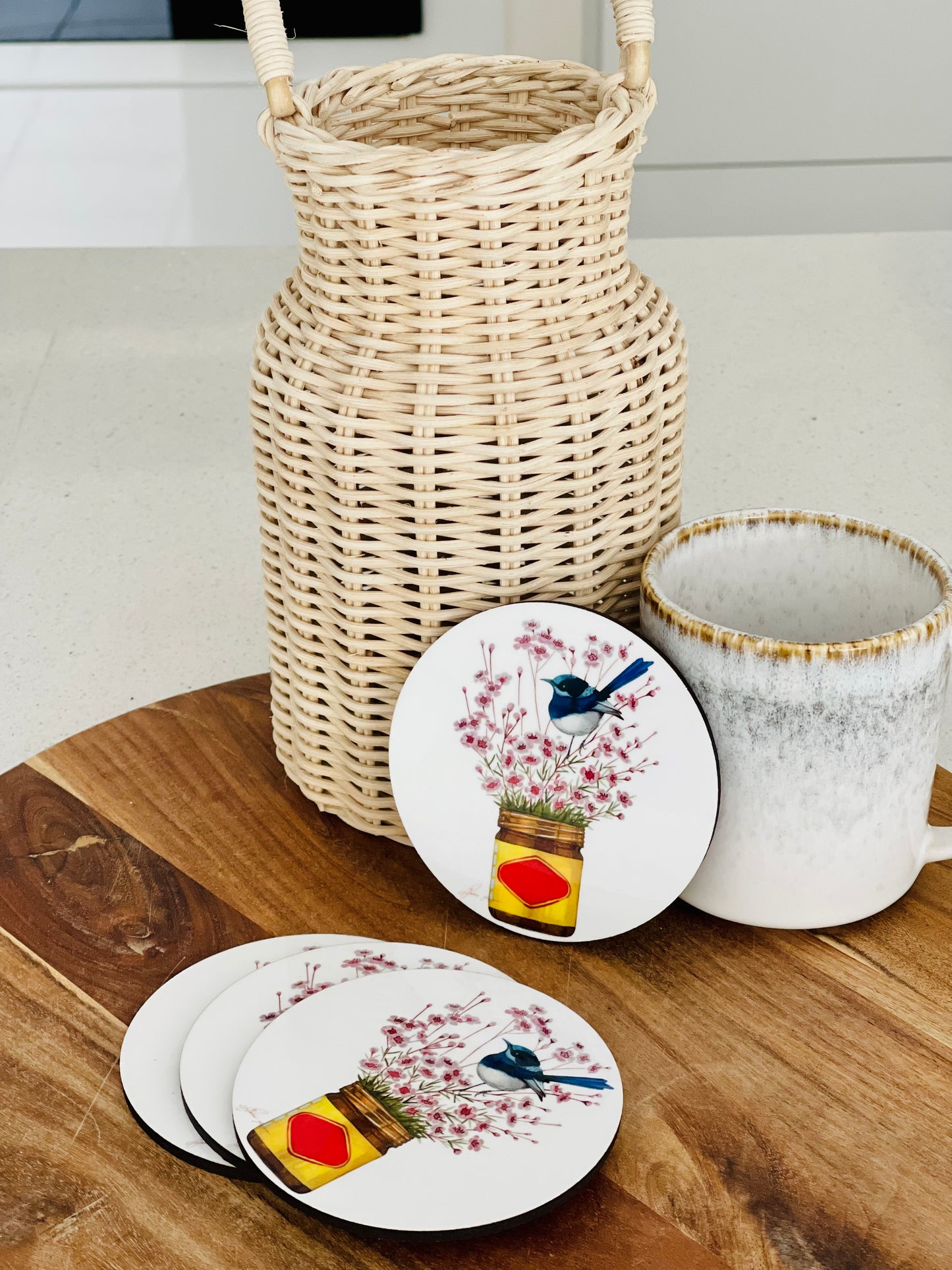 Vegemite & Bluewren coasters