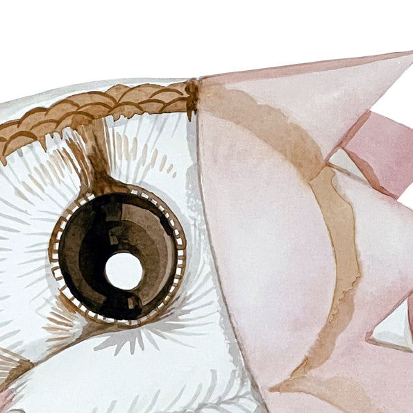 Barn owl mama watercolour illustration print
