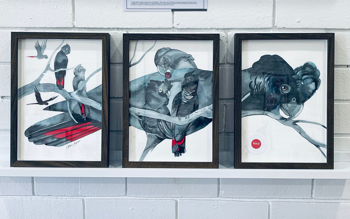 Far behind the red tail original watercolour