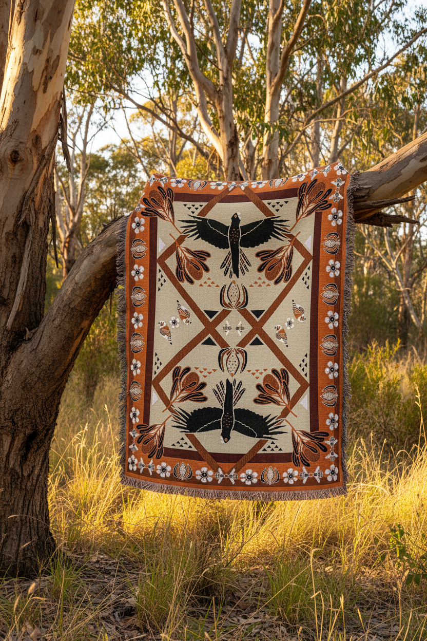 Mandart woven throw blankets bush baby