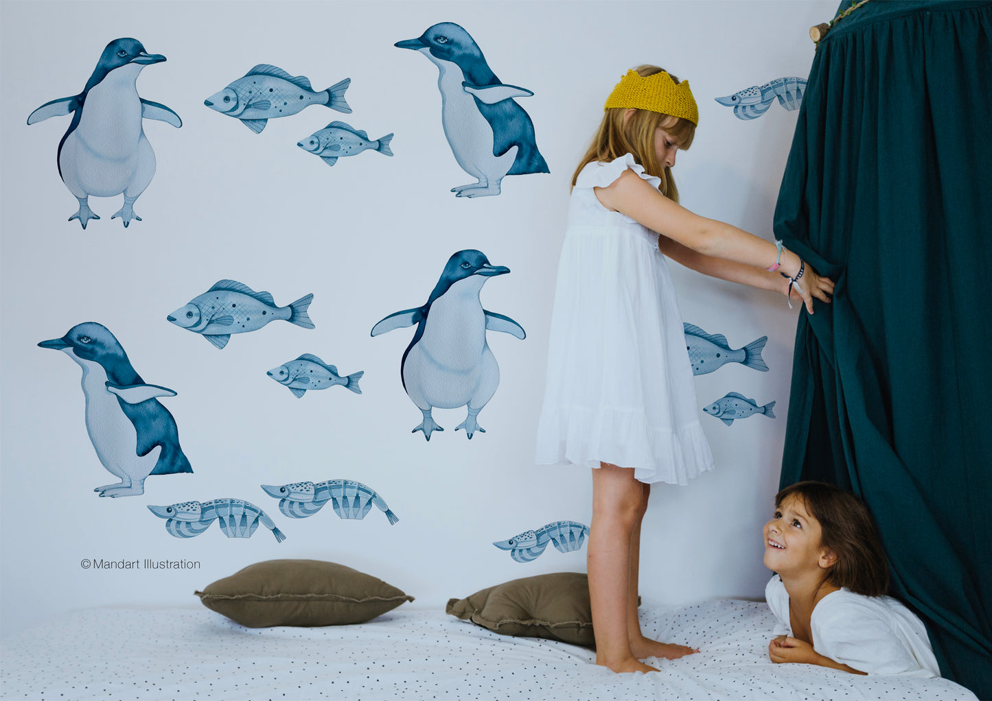 Fairy penguins wall decal
