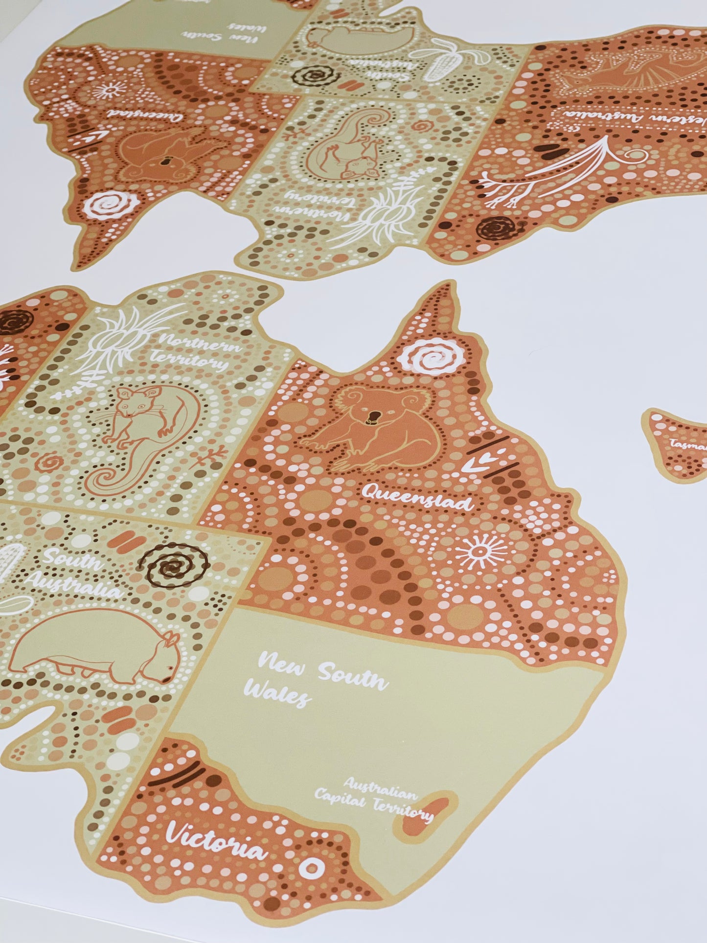 Map of Australia removable and reusable wall decal