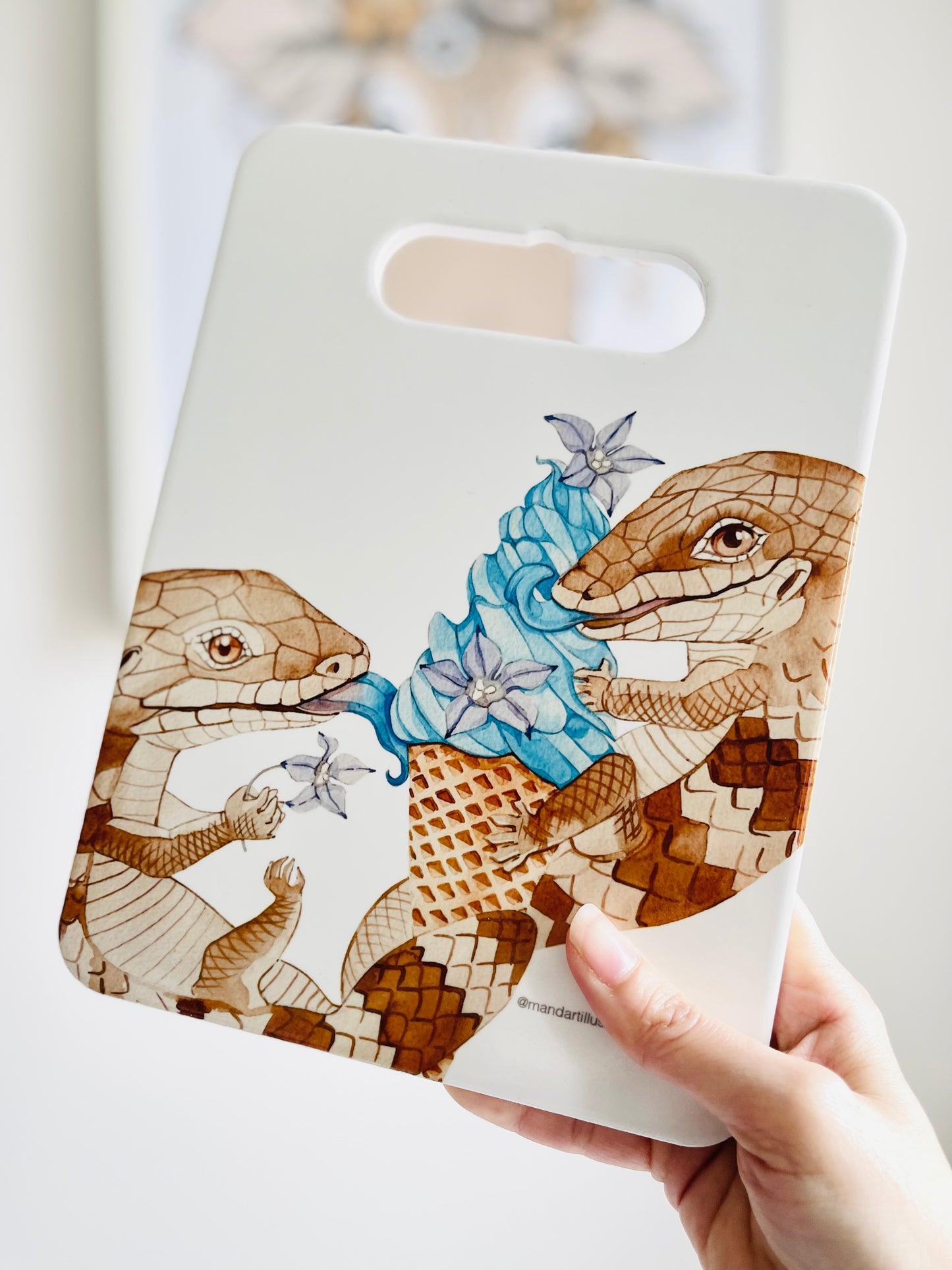 Blue tongue lizards ceramic trivet