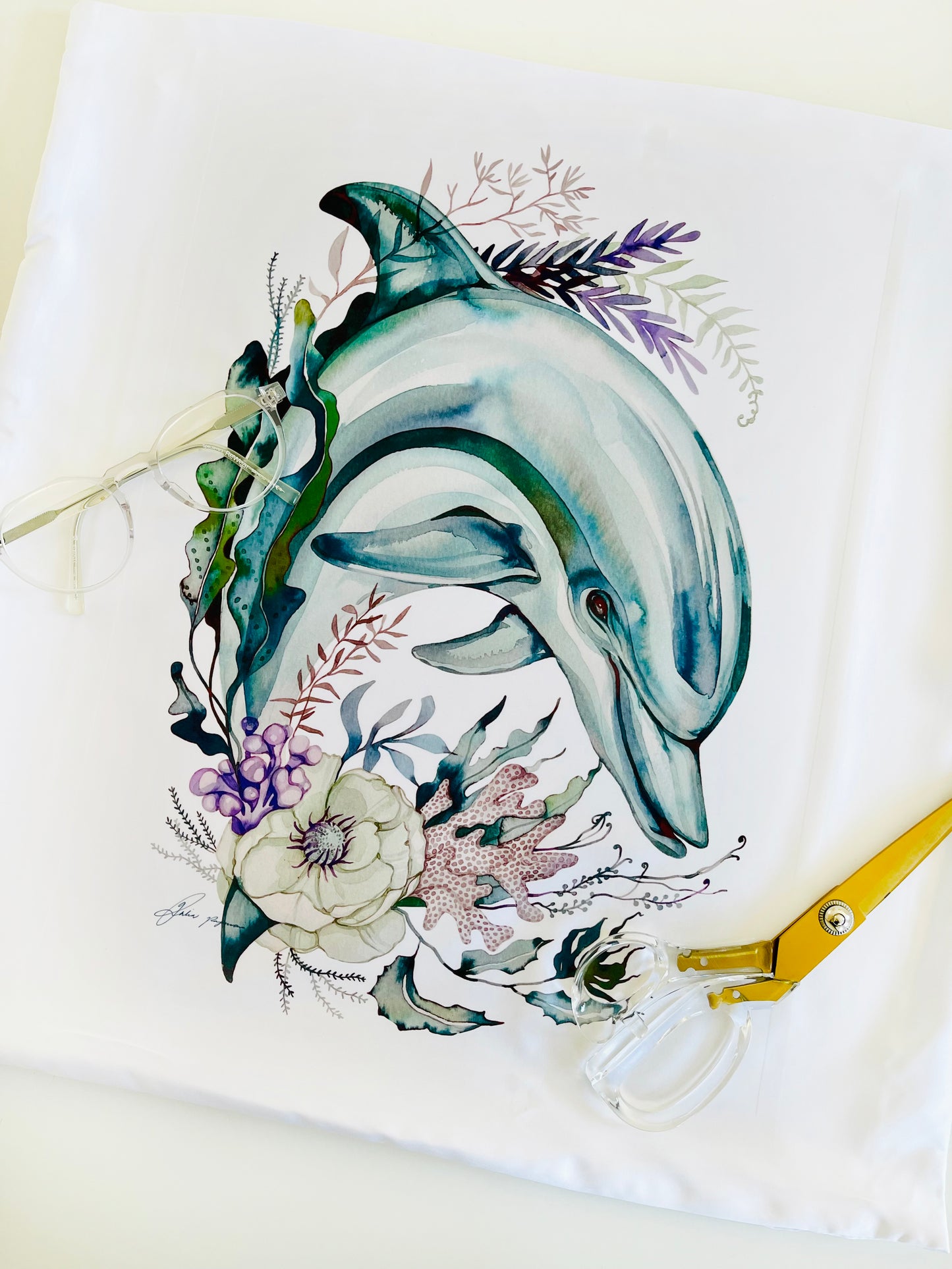 Dolphin cushion cover