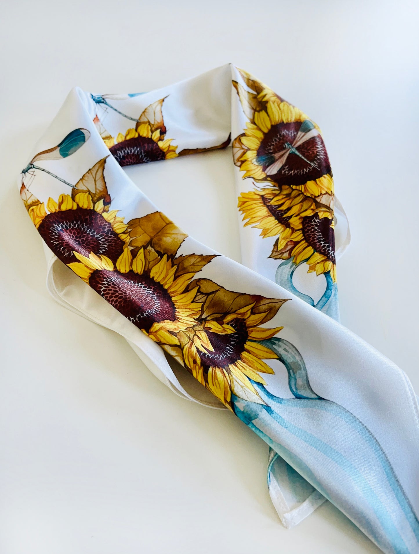 Mandart sunflowers & dragonflies bandana