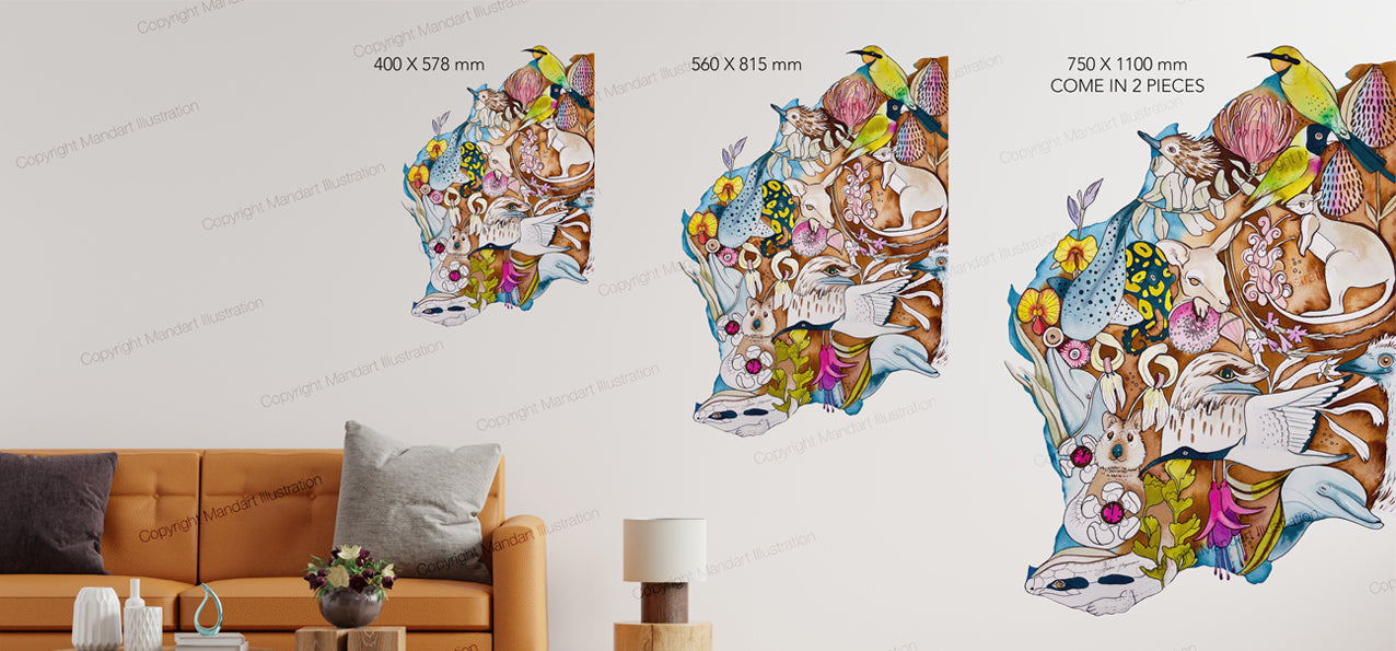 I love WA wall fabric decal