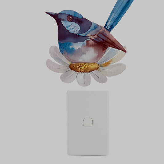 Bluewren wall fabric decal