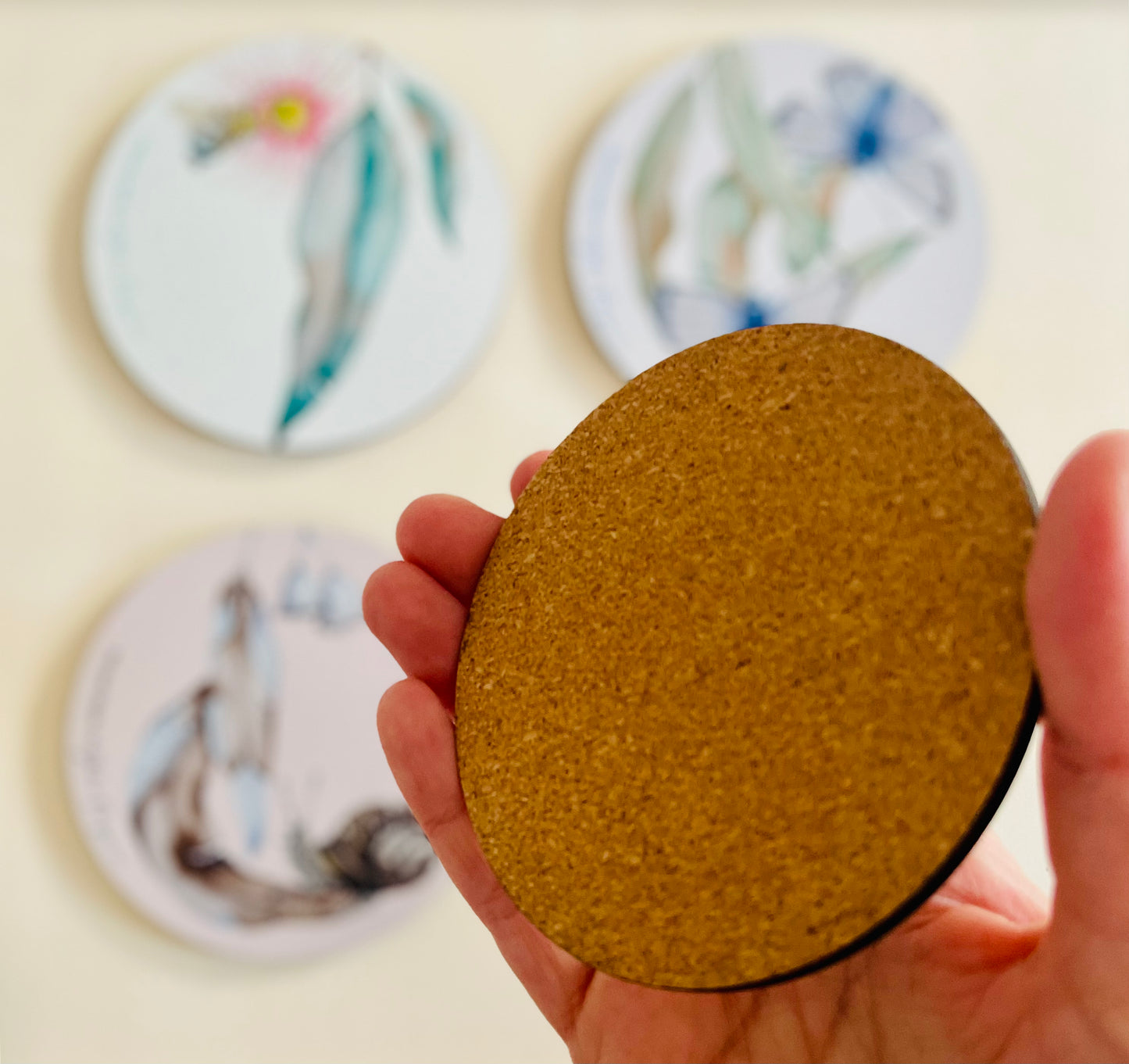 Four season gum leaves coasters