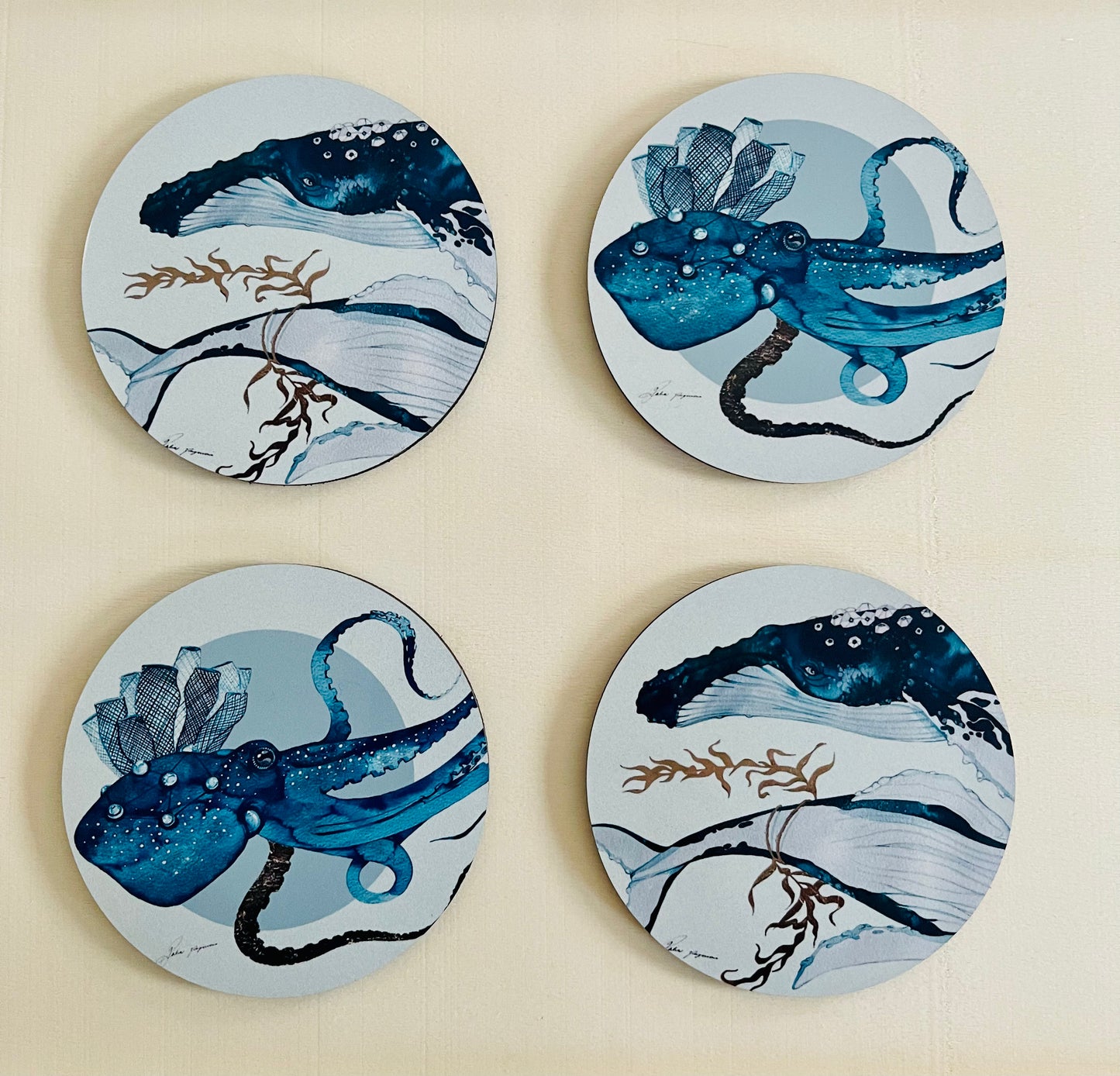 Ocean creature coasters