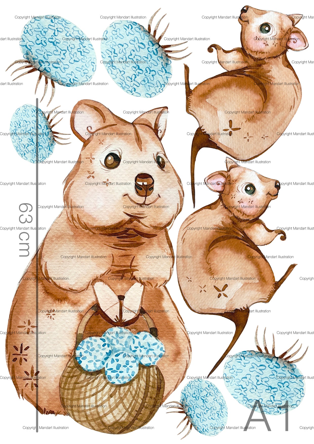 Quokka theme wall decal