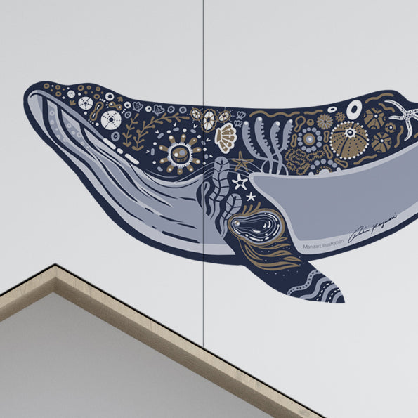Two whales wall decals