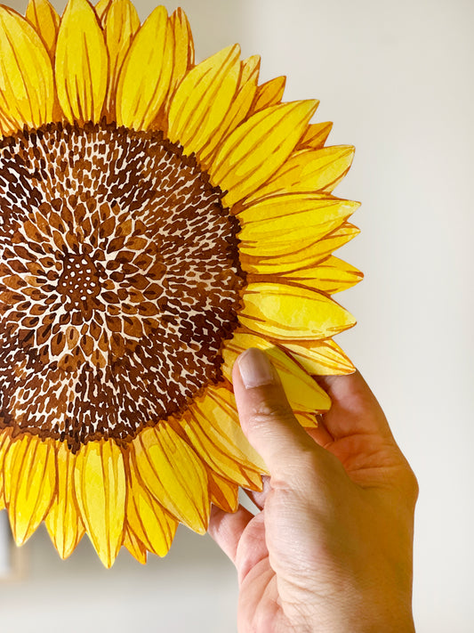 Sunflowers and bees fabric wall decal