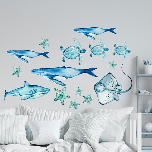 Ocean creature wall decal