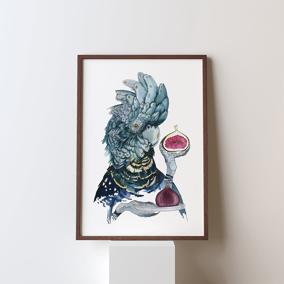 Black cockatoo watercolour prints