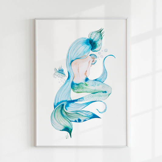 Mermaid watercolour print