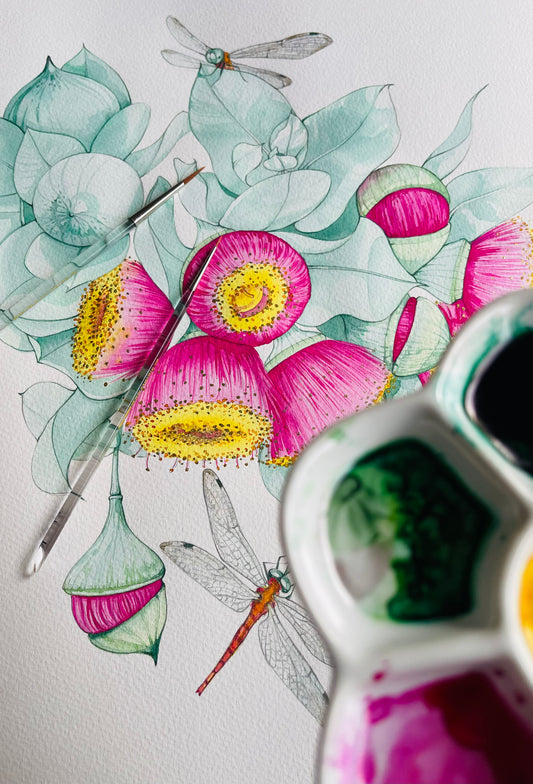Whispers in bloom original watercolour illustration