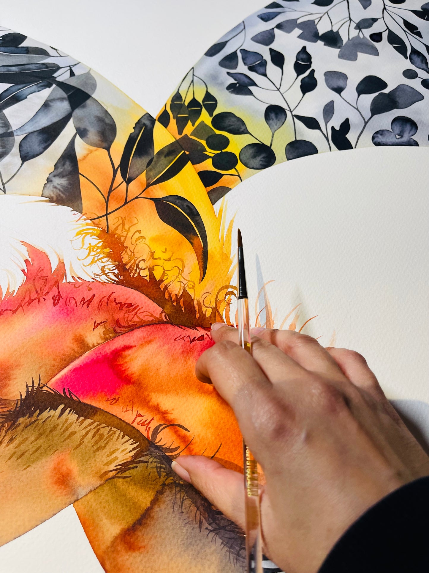 Tie the knot emus watercolour illustration