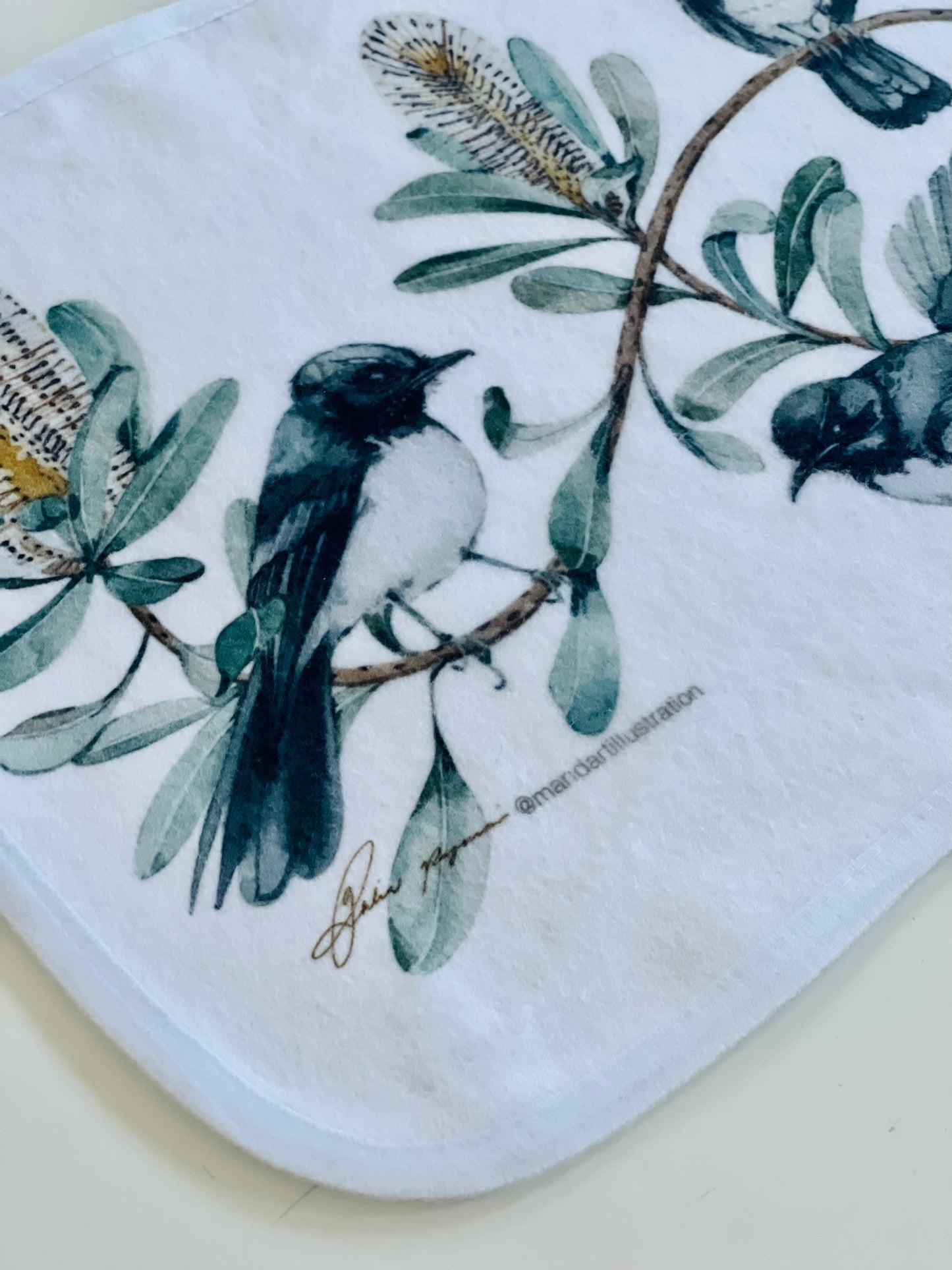 Willie wagtails fleece cloth