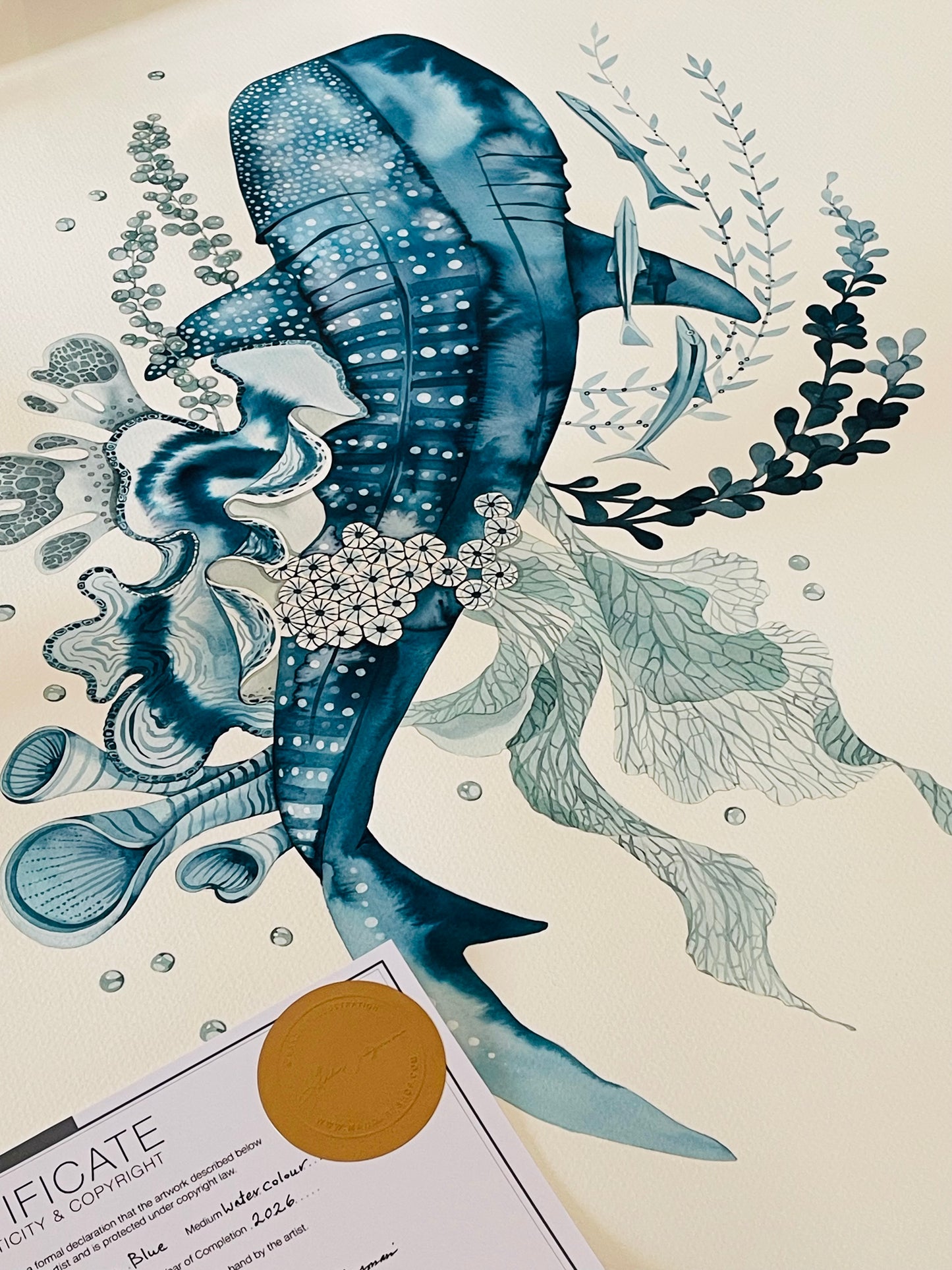 Starlight light in the blue watercolour illustration