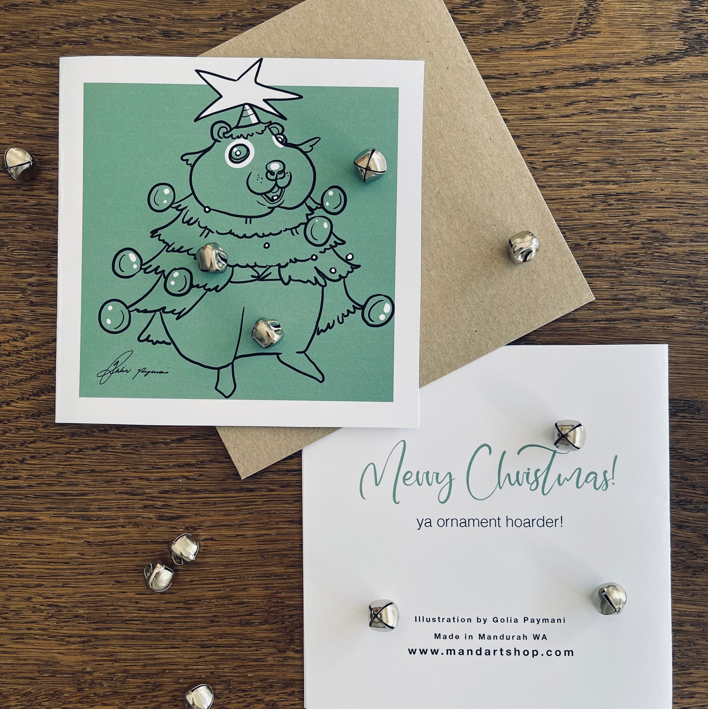 Mandart Christmas green cards