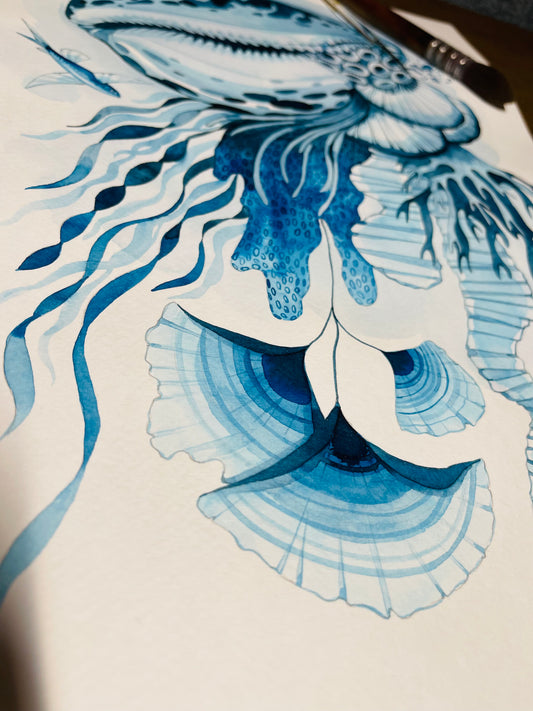 Ocean lover botanical watercolour illustration