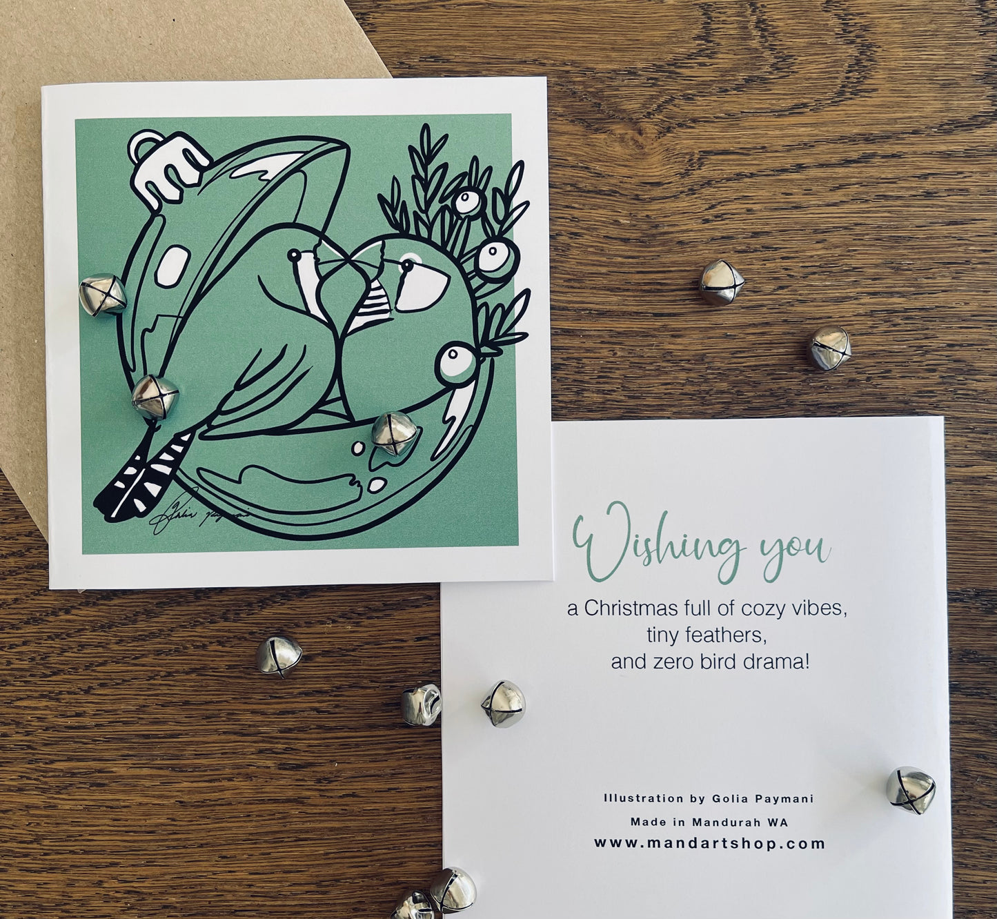Mandart Christmas green cards