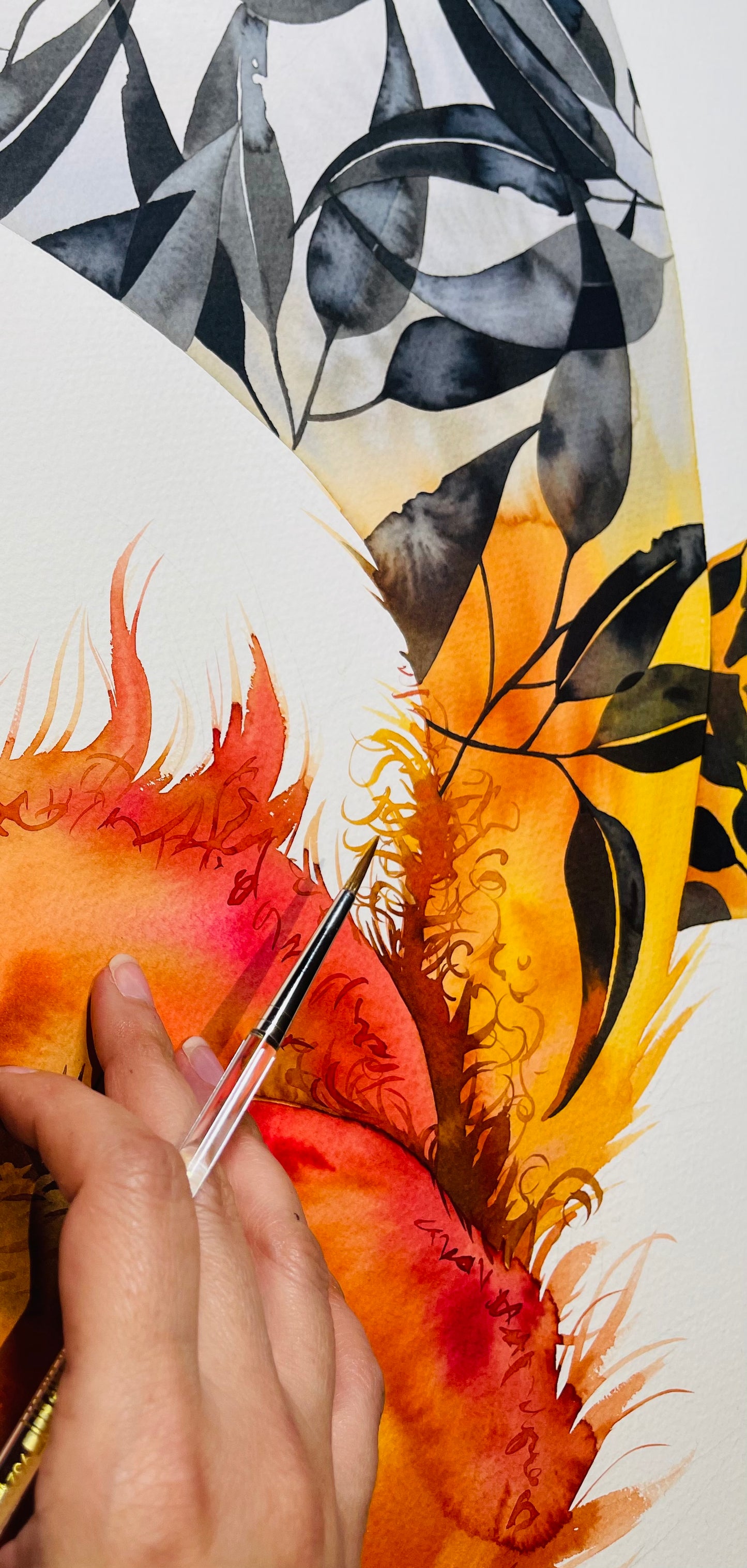 Tie the knot emus watercolour illustration