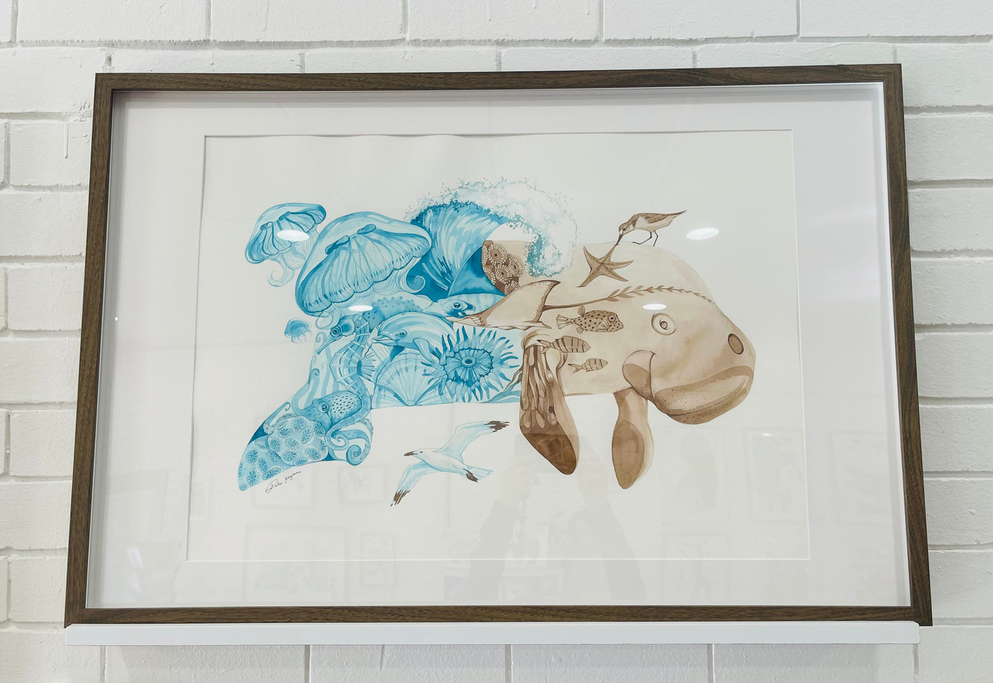 Sea Cow watercolour illustration
