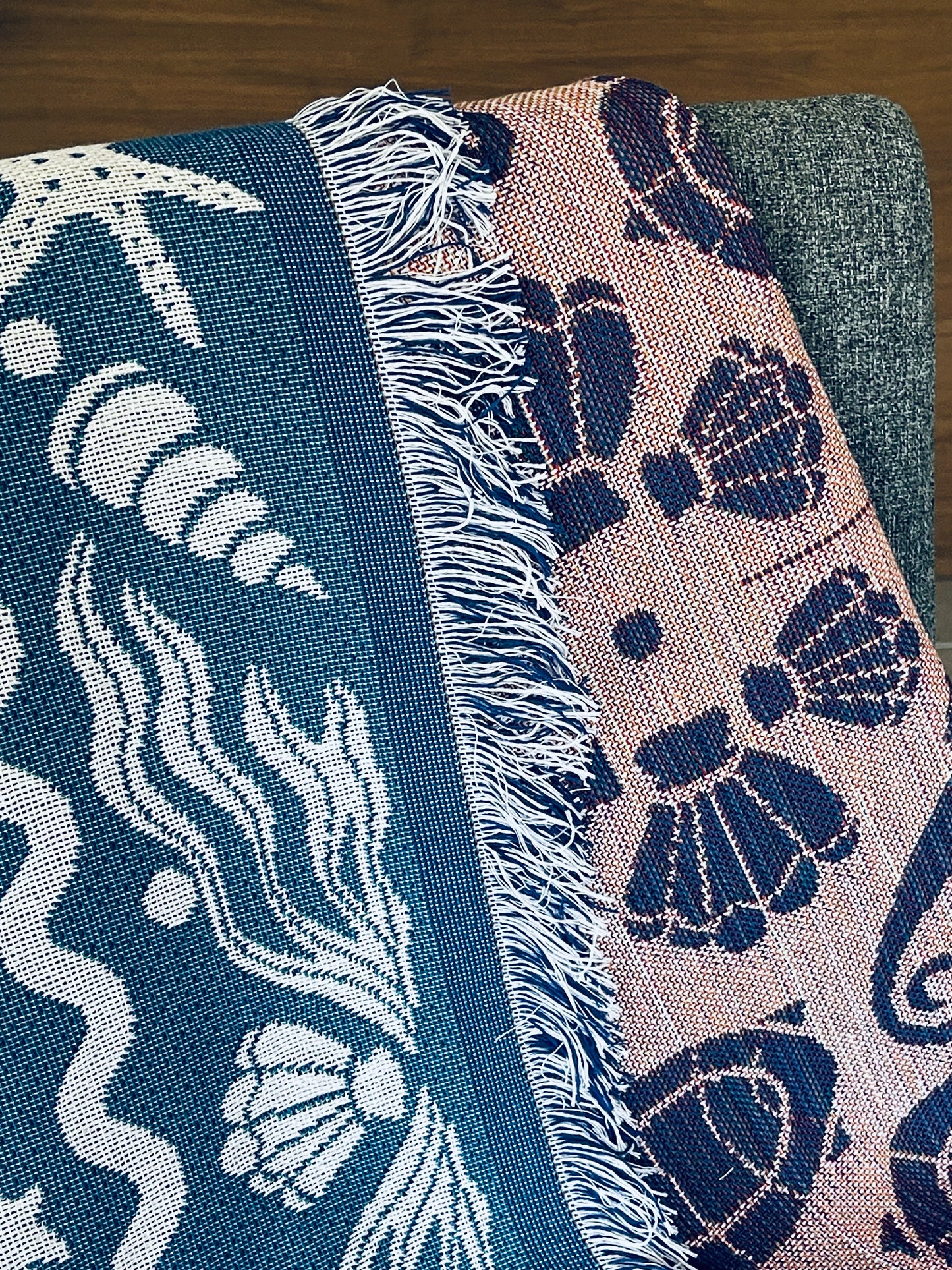 Mandart woven throw blankets ocean baby