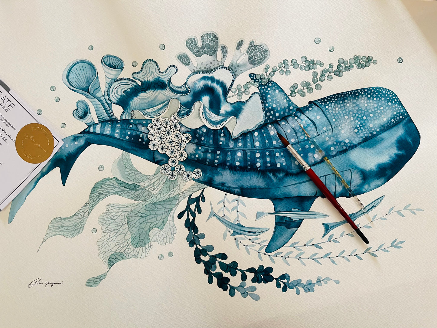 Starlight light in the blue watercolour illustration
