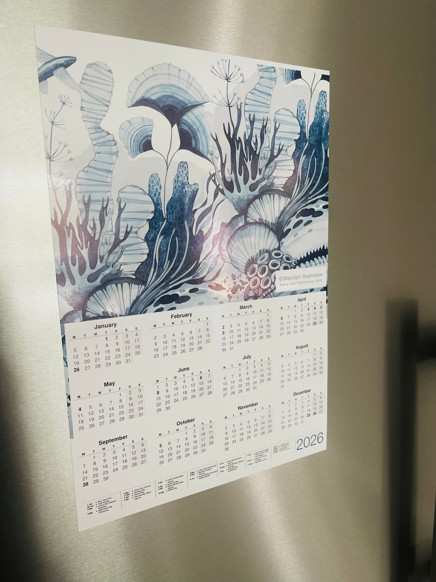 Mandart magnetic calendar 2026
