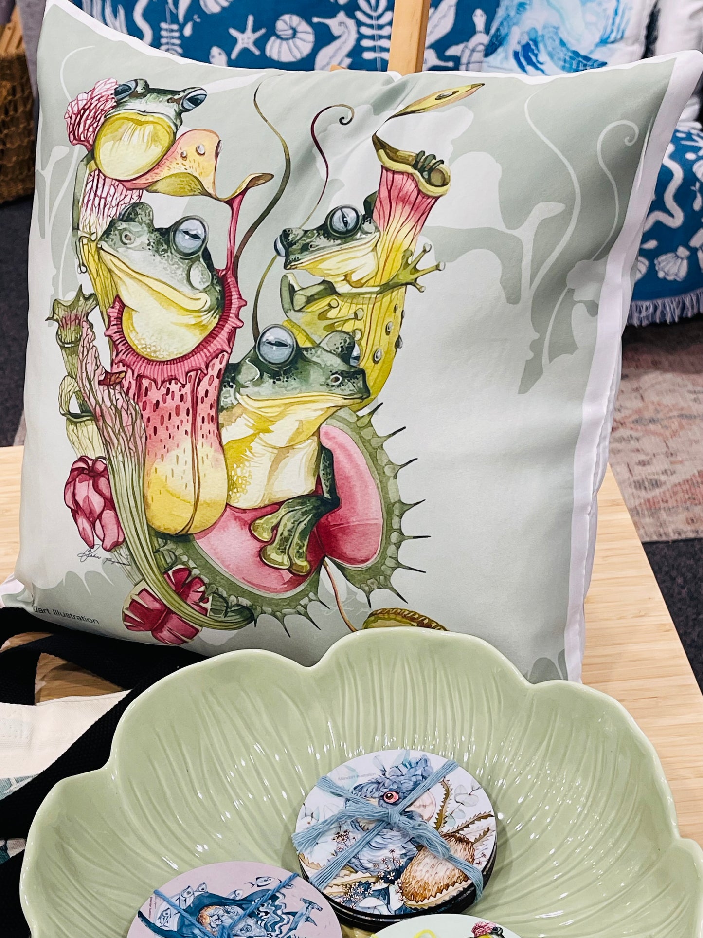 Frogs cushion cover