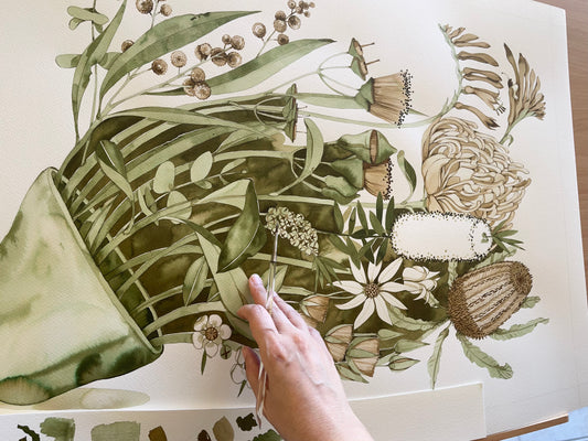 Aussie Botanical original watercolour illustration