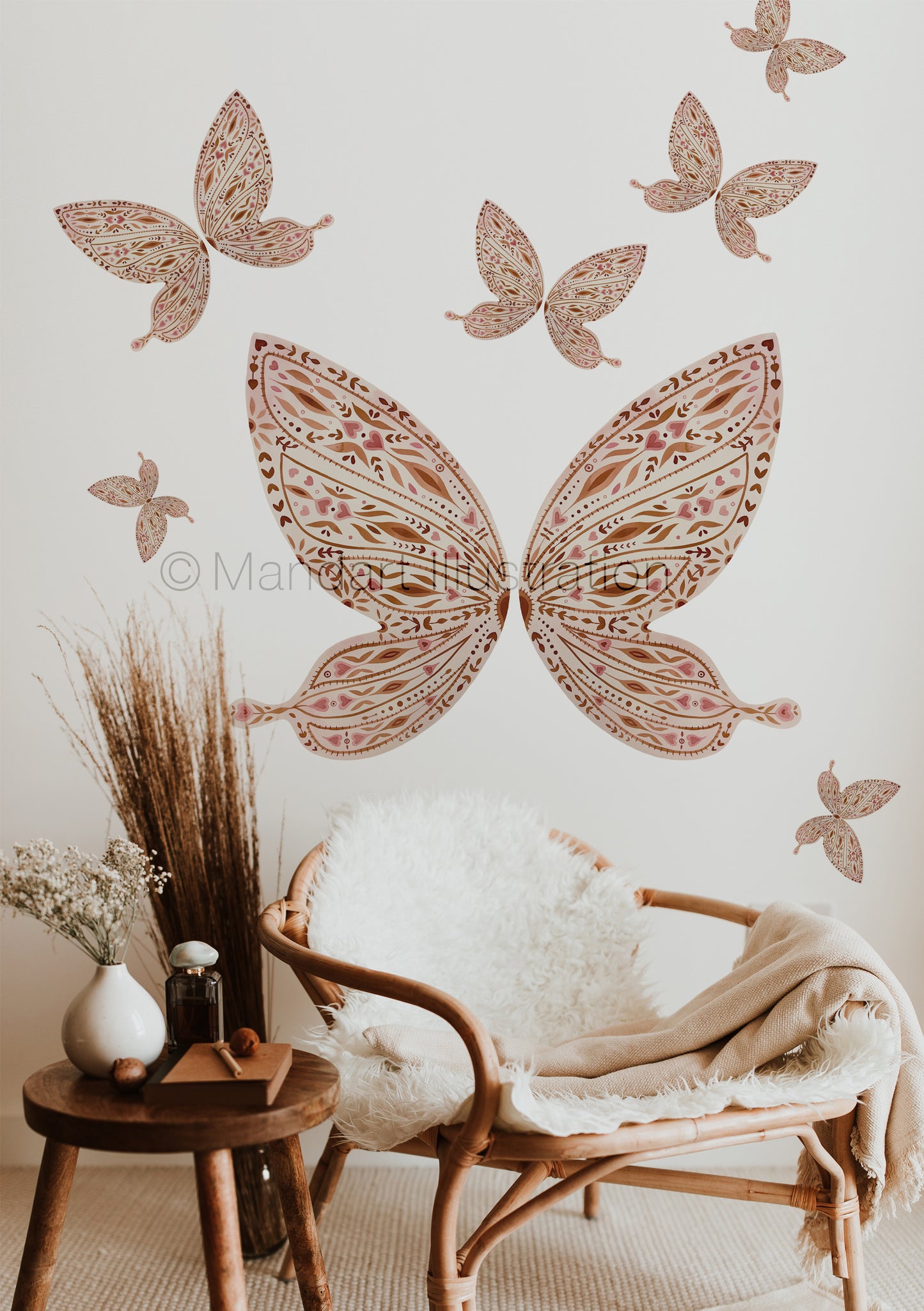 Butterfly wings wall decal