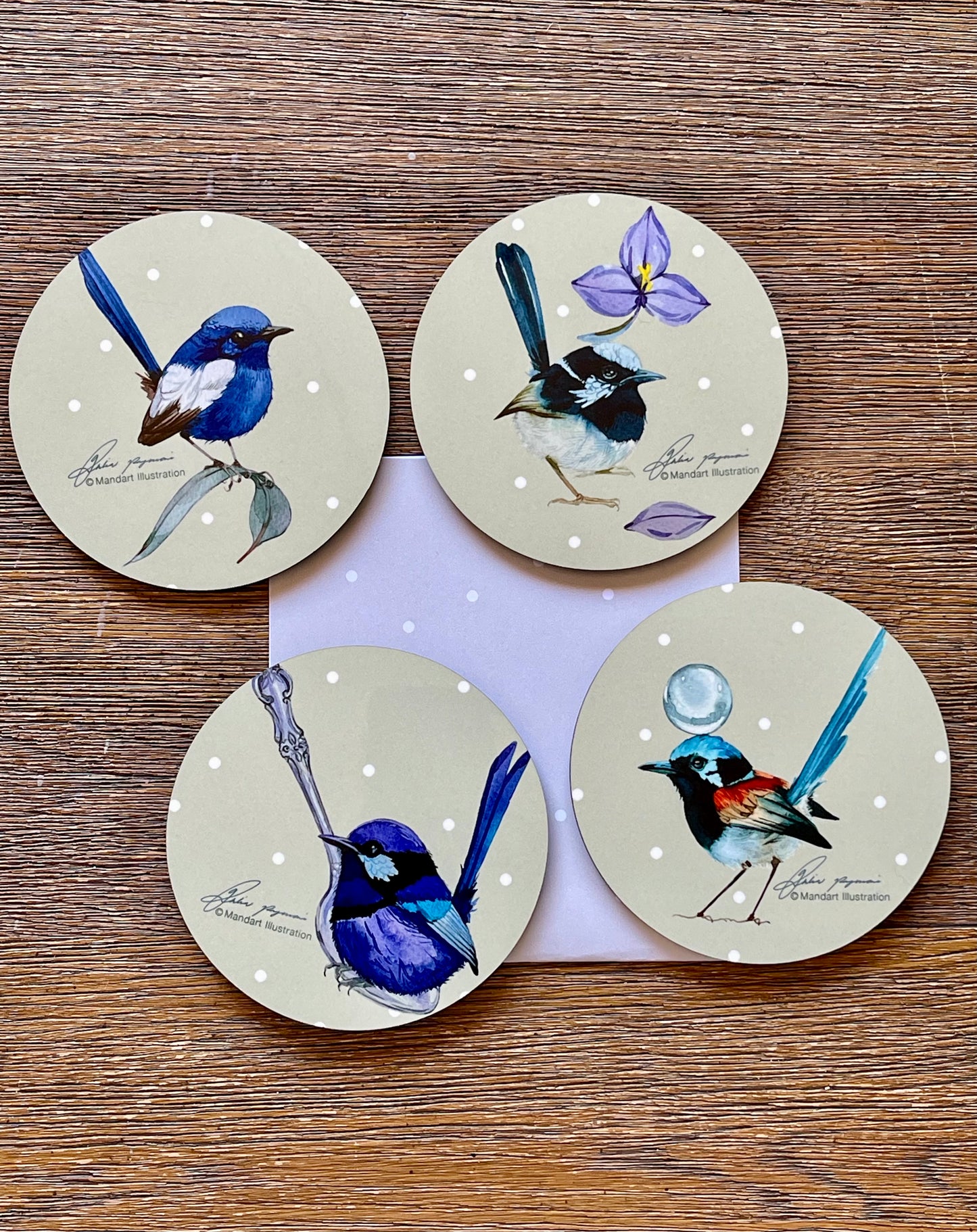 Fairy wren coasters