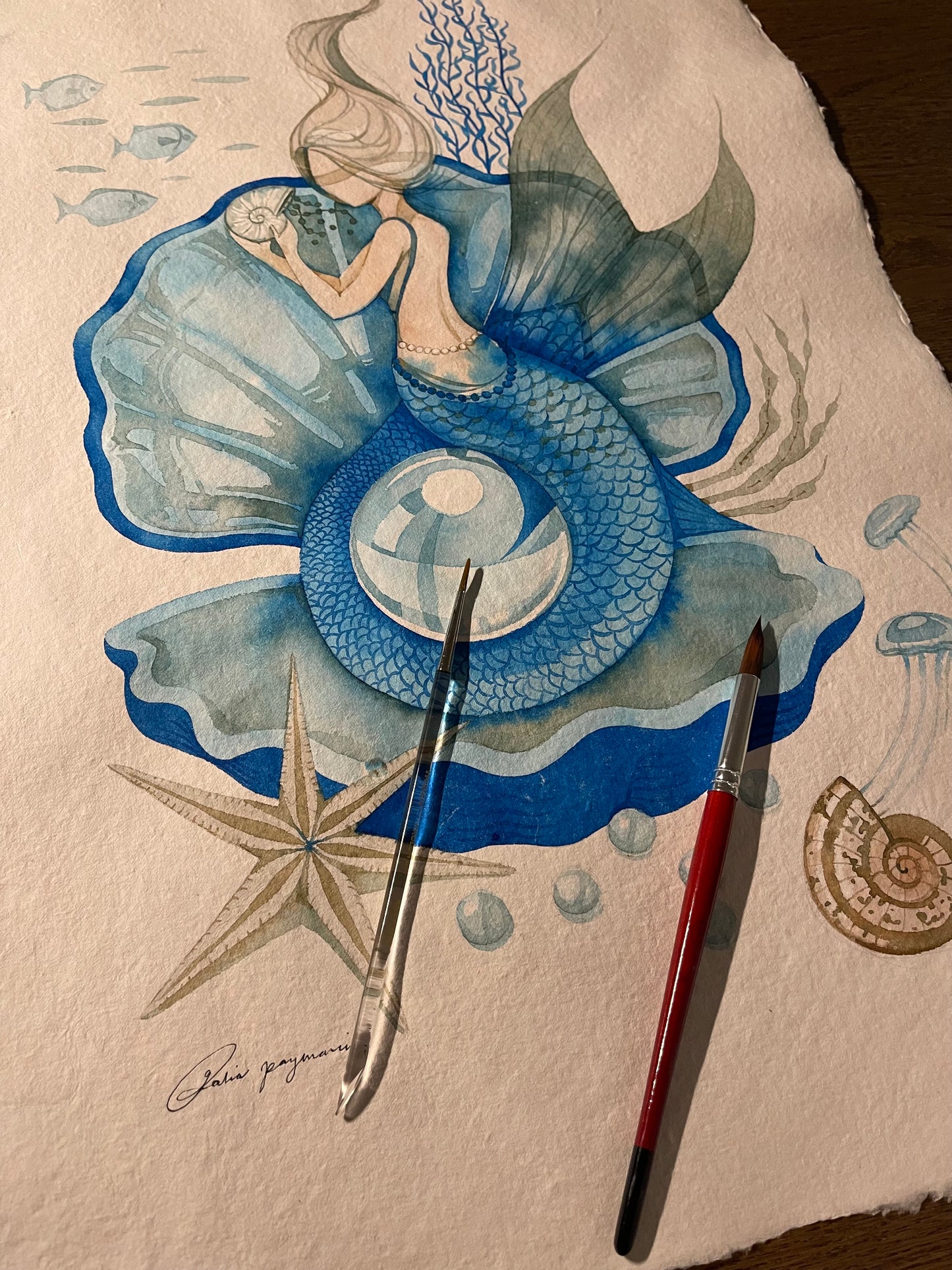 Siren Song watercolour illustration