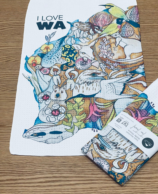 Mandart wildlife and botanical lover tea towels