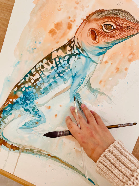 Jeffery painted dragon original watercolour illustration