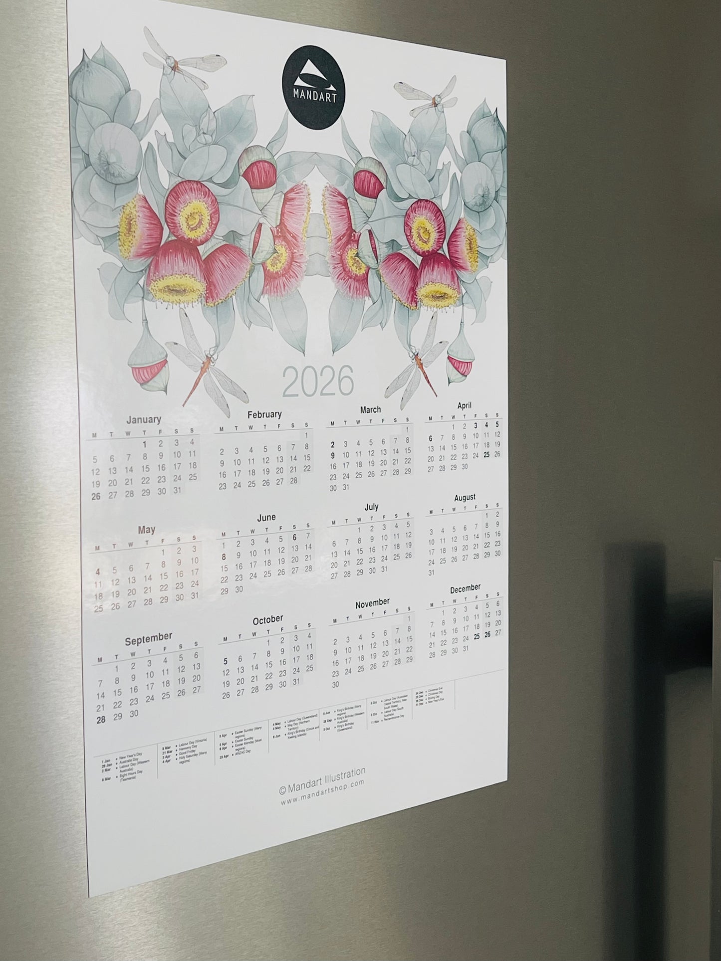 Mandart magnetic calendar 2026