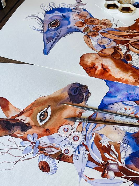 Two spirits one land original illustration