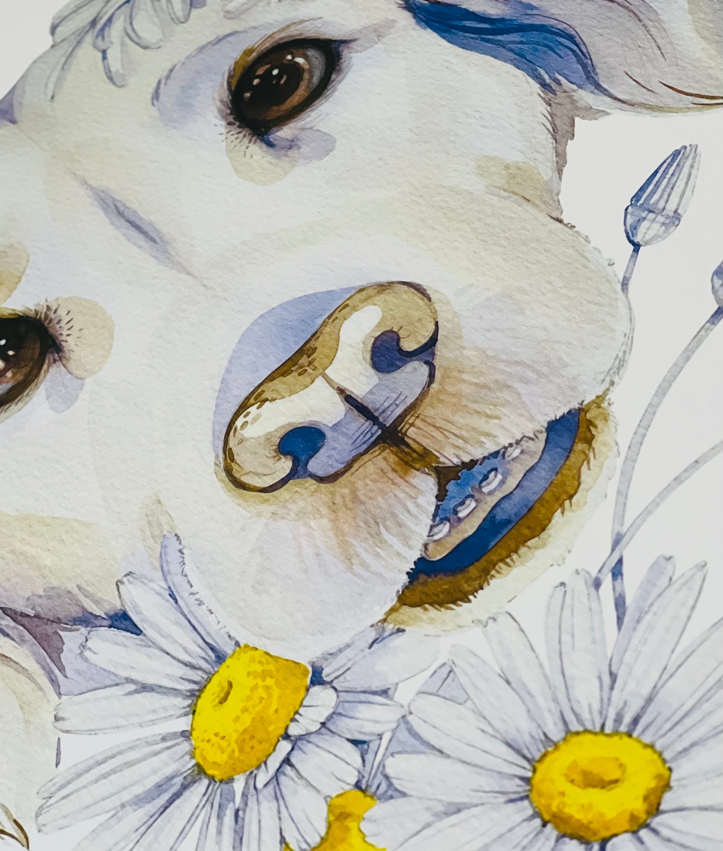 Golden puppy watercolour print