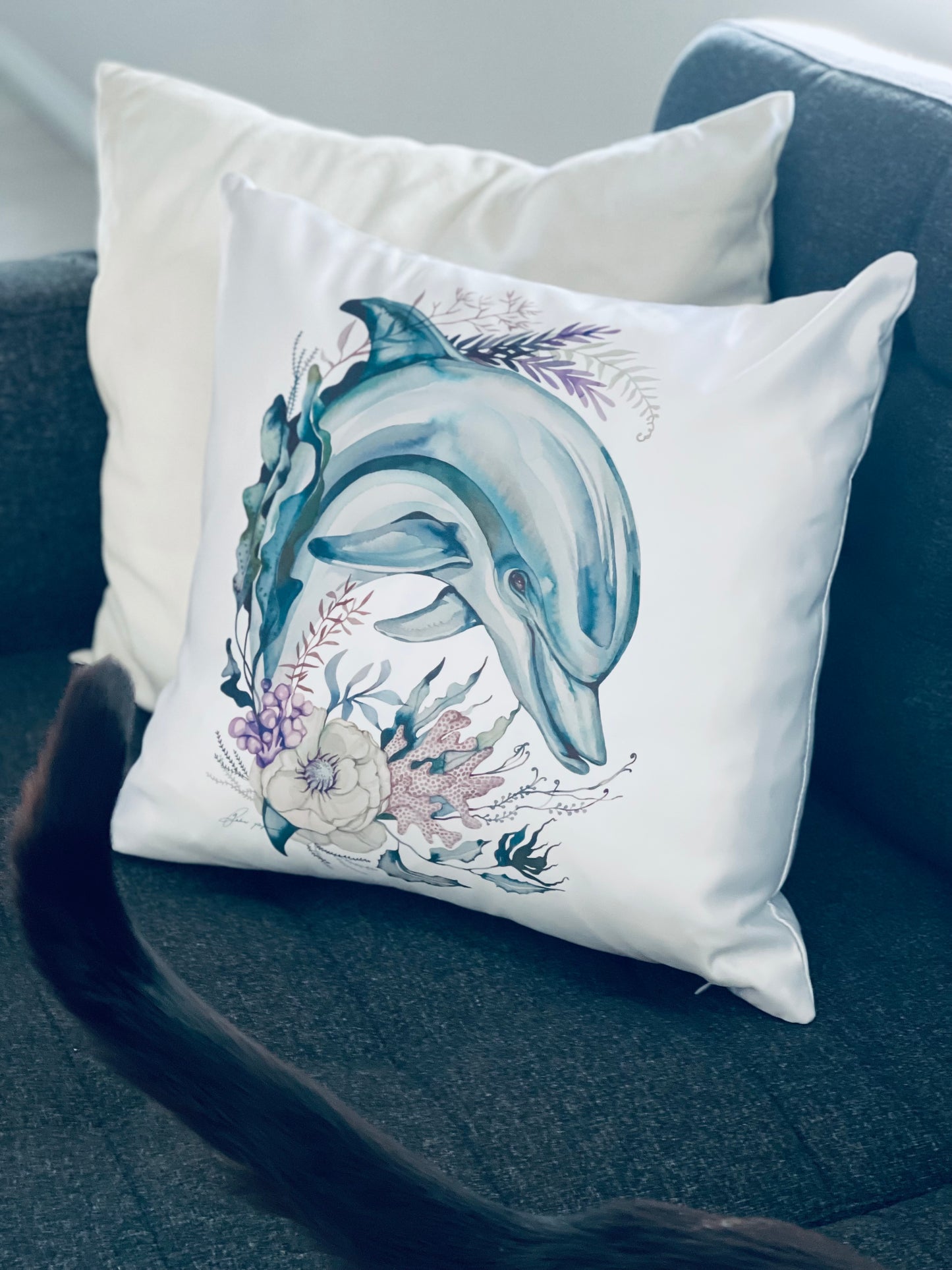 Dolphin cushion cover