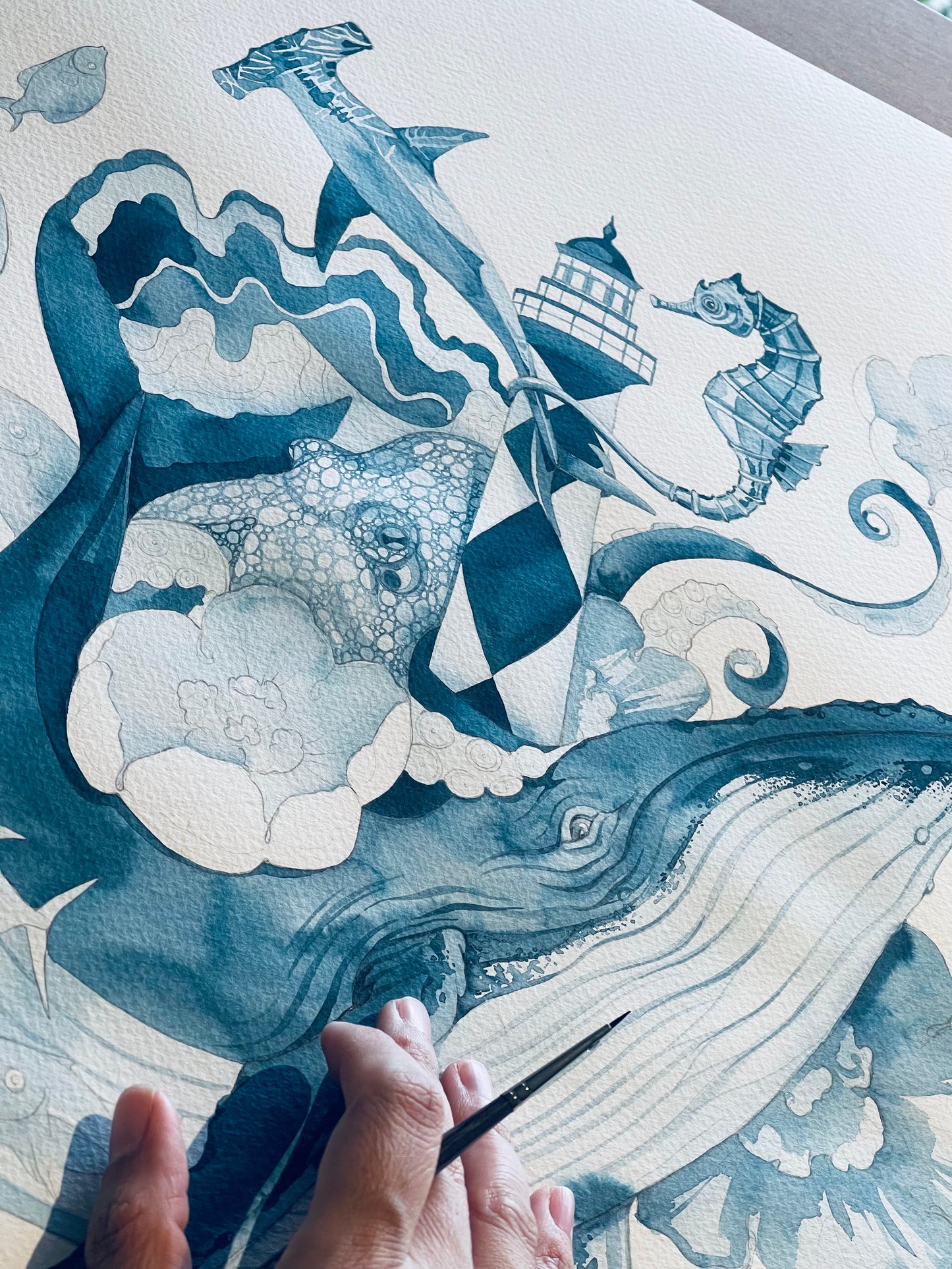 Light house watercolour illustration