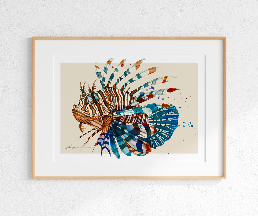 Lionfish watercolour print